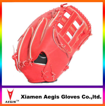 OEM Professional Custom Cheap Wholesale Red Genuine Leather Baseball Gloves