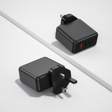 UK 65W 3-портовый GAN настенное зарядное устройство PD Adapter