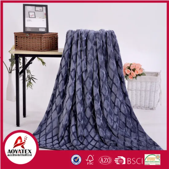 promotion 100% polyester flannel fleece sherpa throw blanket