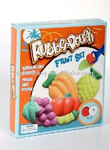 zubber rubber playdough fruit DIY set