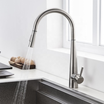 Brass Pull Down Automatic Sensor Kitchen Faucet - OEM Hot Ceramic Style