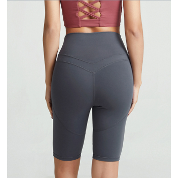 Pantalones cortos de yoga para mujer de Spandex hasta la rodilla