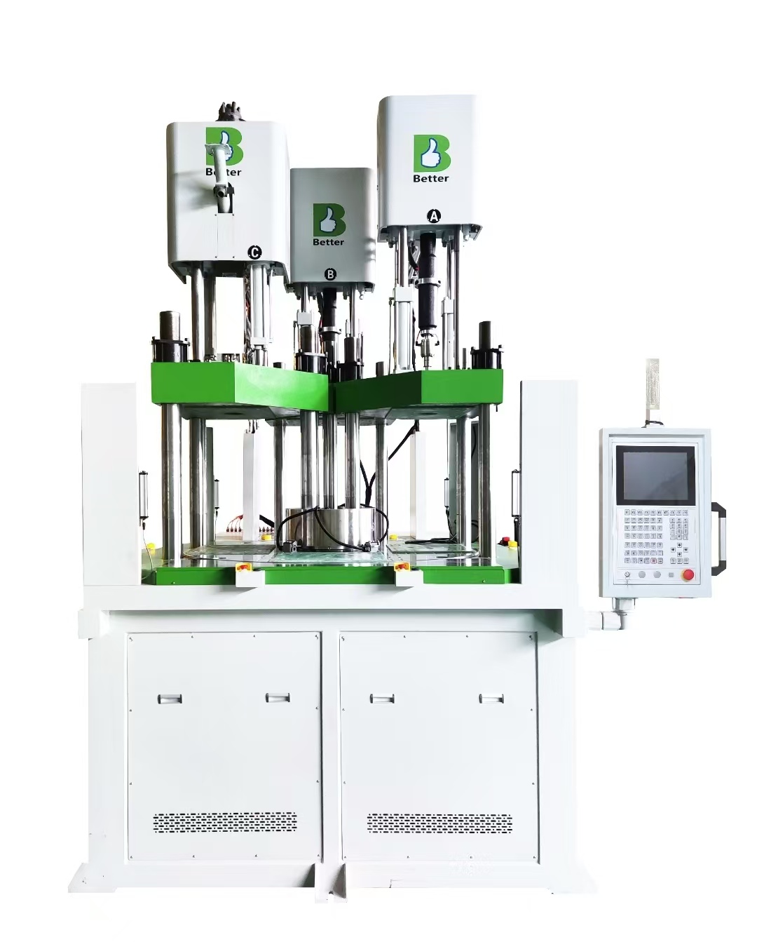 THREE COLOR AND THREE MATERIALS INJECTION MACHINE