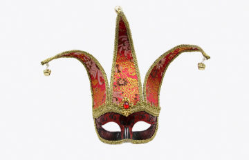 Orange Plastic Masquerade Venetian Jester Mask By Lace For Halloween