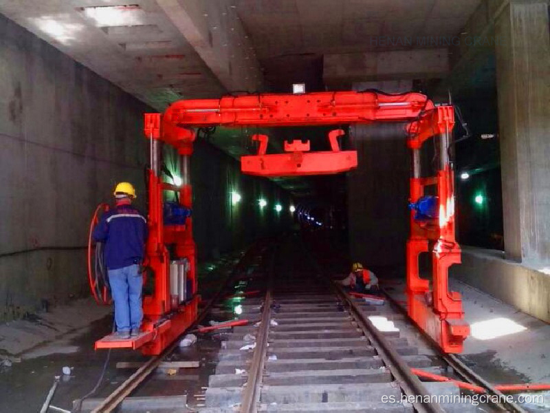 máquina de colocación de la pista del metro