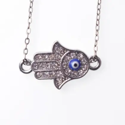 Charms Silver Hand of Fatima Alloy Necklace