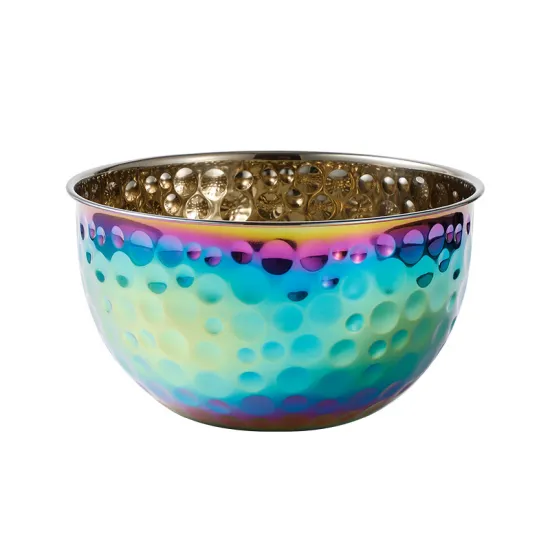 High-Quality Rust-Resistant OEM Hammered Design Salad Bowl