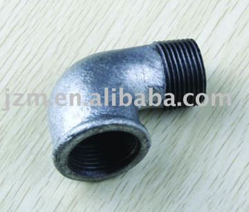 NPT , black/galvanized cast iron pipe fitting ,elbow beaded , M&F