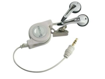 White Portable Mini Stereo Wired Earphones For Mp3 Player , 1.3m Cord Length