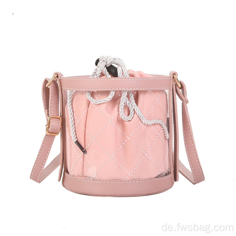 2022 Neues Design Soft Draw String Messenger Bag Transparent PVC Candy Jelly Sling -Tasche