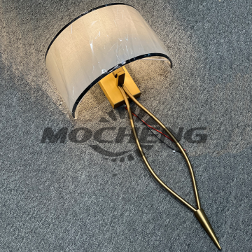 Vintage Cloth Covered Brass Wall Lamps for Bedroom and Living Room