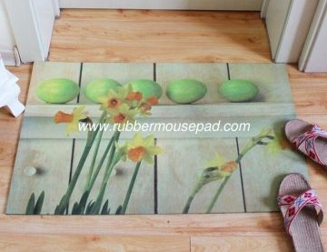 Non-woven Fabric Rubber Floor Carpet With Cute Design / Shape For Bed Room