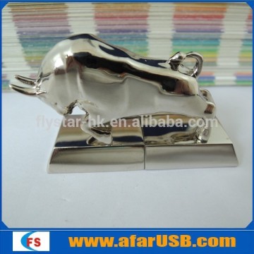 Metal bull usb flash drive with logo printing for gifts and decoration 1GB/2GB/4GB/8GB/16GB/32GB/64GB/128GB