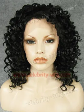Natural Black Bounce Curl Rihanna Synthetic Lace Front Wig