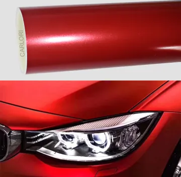 Car vinyl wrap satin metallic red