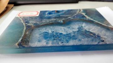 Blue agate stone slab