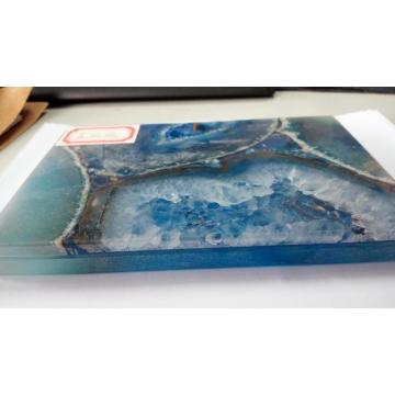 Blue agate stone slab