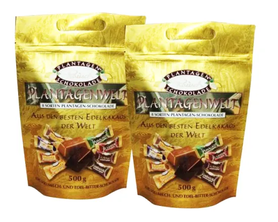 Flexible Stand Up Pouch For Chocolate Packaging