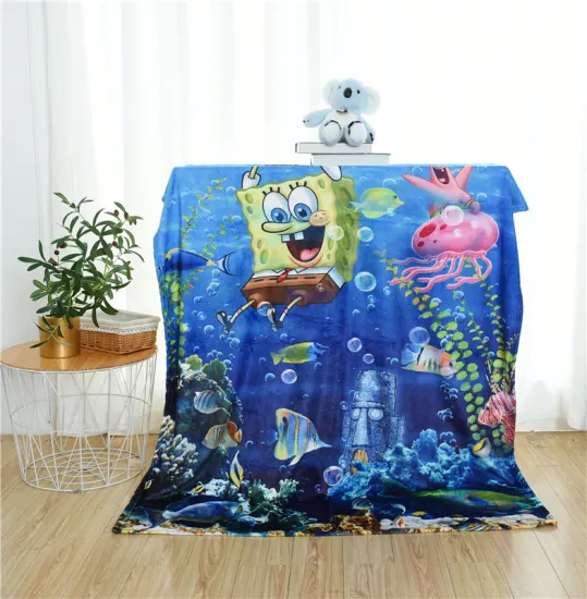 Custom Winter Super Soft Plush Animal Cartoon Print Flannel Throw Blanket for baby