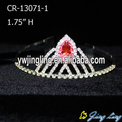 Pink Rhinestone Bridal Wedding Tiaras Pageant Crown