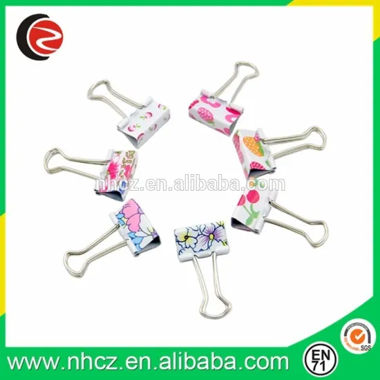 25mm colorful heat transfer printed custom paper binder clips
