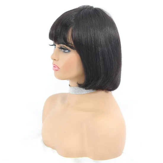 Lsybeauty 100% Virgin Brazilian Human Hair Wigs Cheap Wholesale Natural Human Hair Wigs For Black Women None Lace Wigs