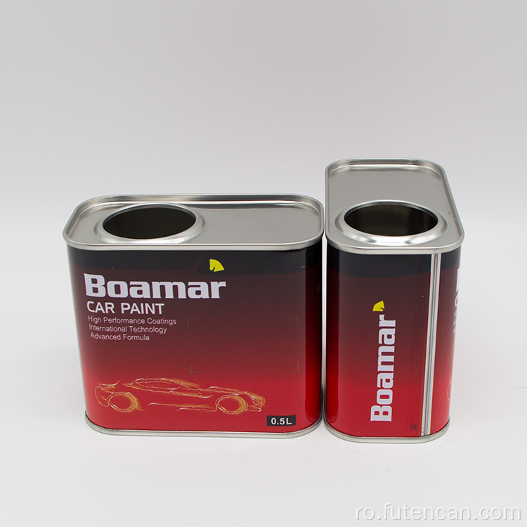 Cutie goală din tablă cu acoperire albă de 0,5 L