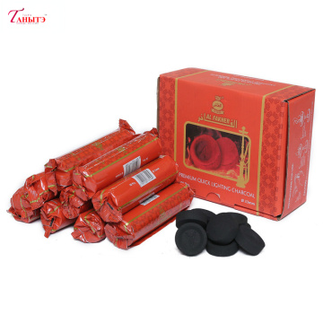 100pieces/box Round Shisha Charcoal 40 Mm Fast-ignition and Tasteless Smokeless Coconut Incense Coal for Hookah Accessories