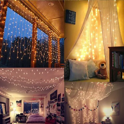 LED Window Star Curtain String Light