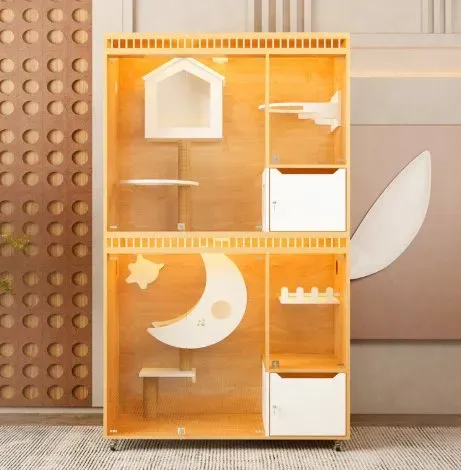 Trendy Cat Condo: Chic Solid Wood Haven for Pet Lovers