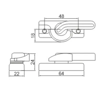 9# crescent lock /white crescent lock for upvc sliding window