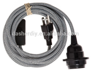 high quality factory price colorful fabric cable SAA plug cord VDE/UL/CE