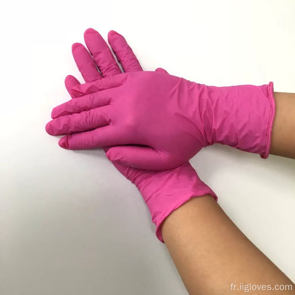 Tatouage de laboratoire de gros gants en nitrile coloré