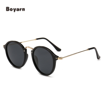 Boyarn Classic Fashion Round Frame TAC Polarized Sunglasses