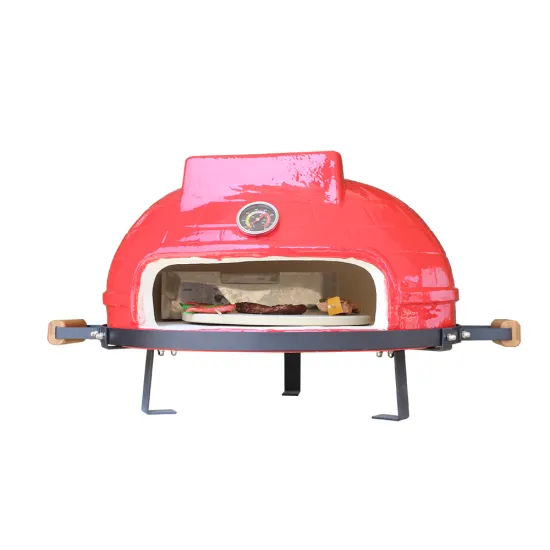 Auplex bbq Ceramic Tabletop 21" Kamado Charcoal Grill Pizza Oven for Outdoor Camping