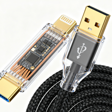 透明なナイロン30W高速充電ケーブル