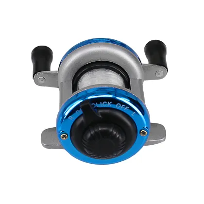 FishGang Mini Fishing Reel Plastic Metal Body AC100 with Free Line 1BB Ice Raft Drum Fishing Vessel Reel