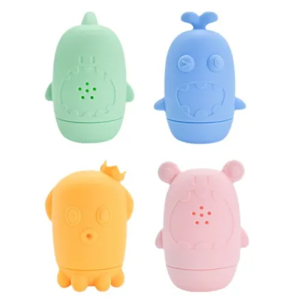 Cute Animal Bath Toys: Creative Splashing Silicone Baby Bath Toys
