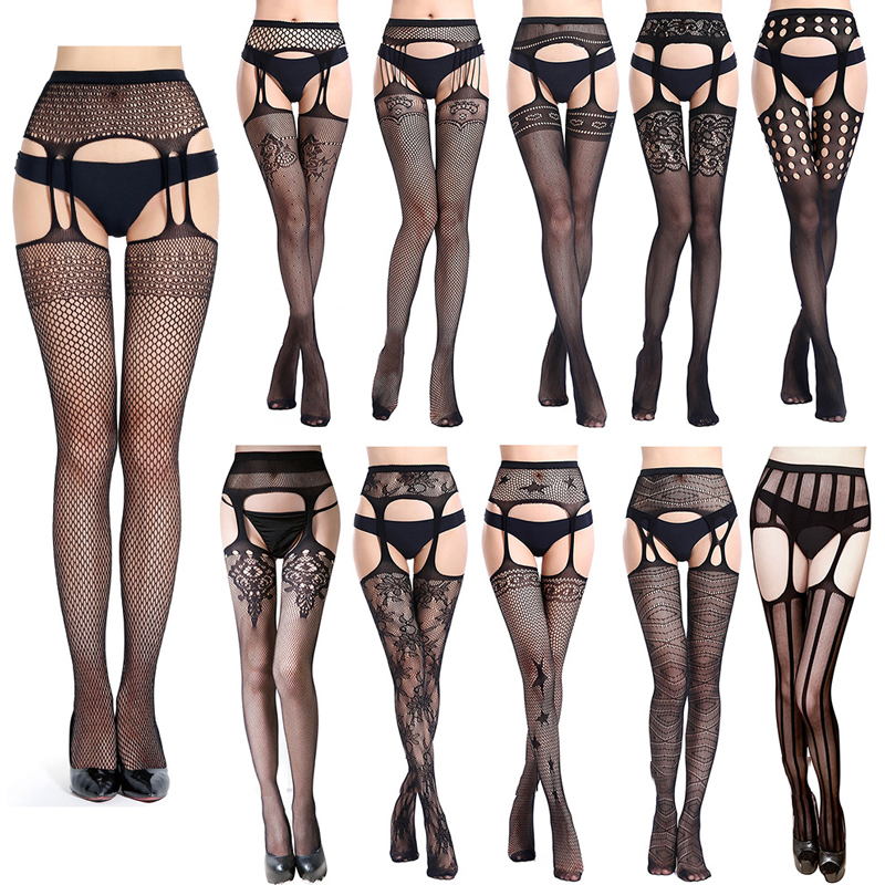 Women Mesh Over Kneen Tights Stockings Sexy Lady Lace Thigh High Stretchy High Wasit Long Pantyhose Fashion Girl Clothing 2021
