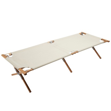 Luxury Portable Outdoor Folding Camping Bed with Wood Frame