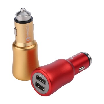 24Watt safty hammer car charger with QC3.0 dual usb output for iphone and tablet PC