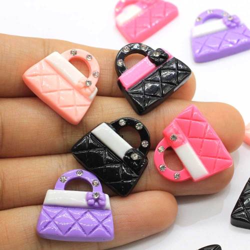 Best Selling Newest Product Colorful Diamond Purse Women Bags Style Flatback Resin Beads Kawaii Cabochons for Craft DIY Charms