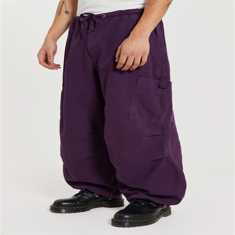 Pantaloni oversize viola tasca ad ariaggio all'ingrosso