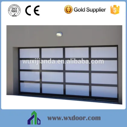 Aluminum Tempered Glass Insert Sectional Garage Door