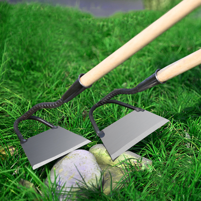 Outdoor wasteland tools Weeding artifact hoe farm tool digging soil All steel thickened digging hoe