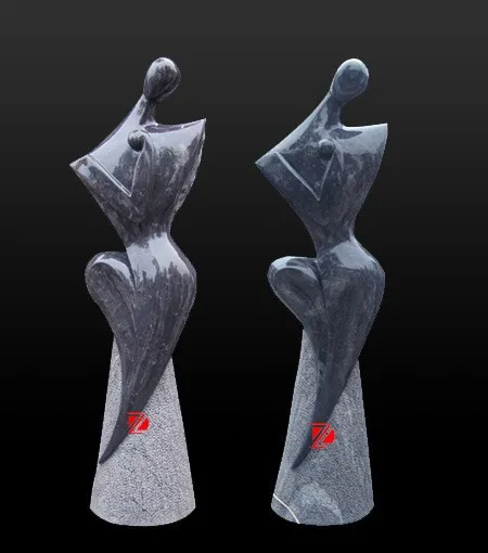 Stone Carved Woman Modern Abstract Sculpture