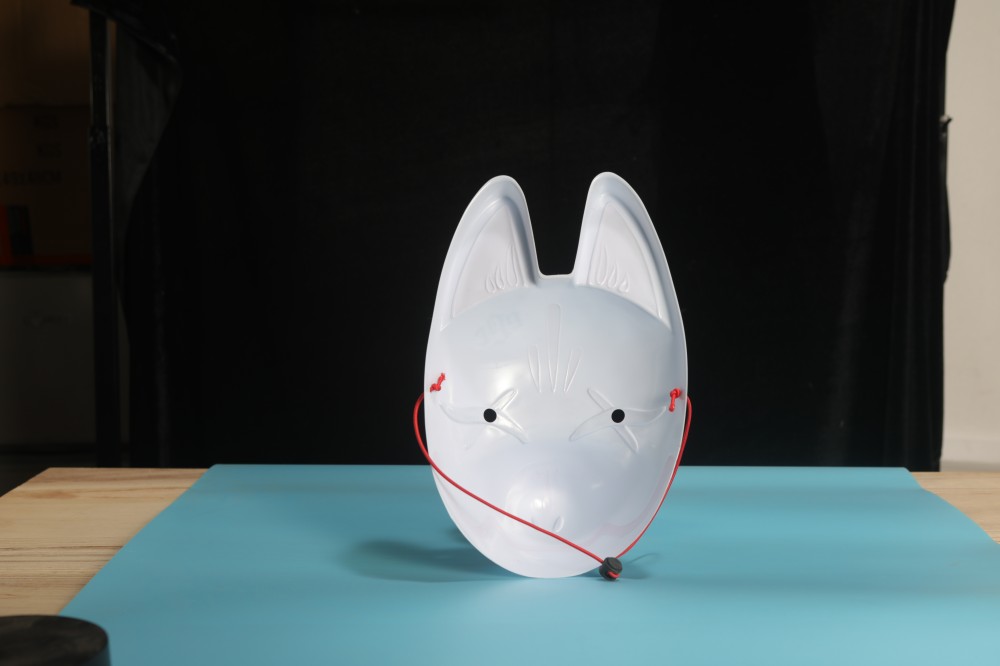 White Plastic Japanese Kitsune Fox Cosplay Mask