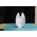 Máscara de cosplay de raposa kitsune japonesa de plástico branco