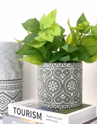 Round Modern Ceramic Flower Pot for Home Decor