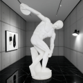Classical Athlete White Marble Sculpture Dynamic Artistry
